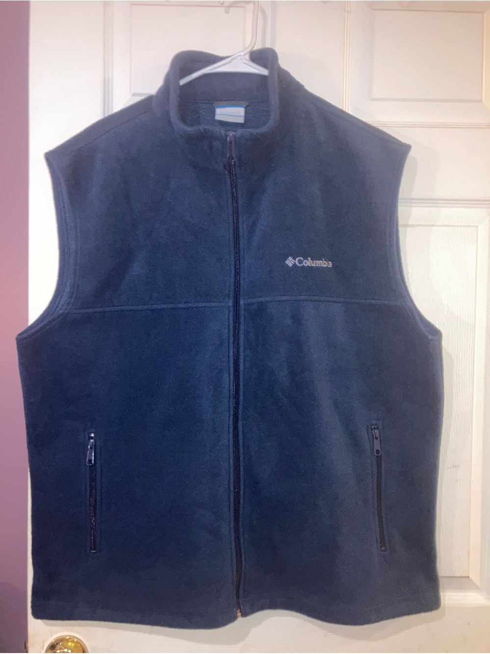 Columbia Men's Dark Blue Full-Zip Fleece Vest